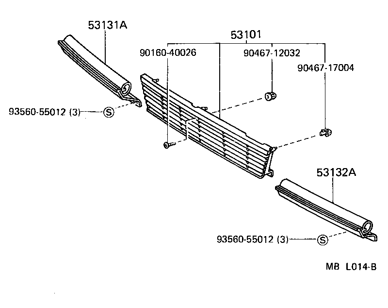 Toyota 53101-32080 GRILLE SUB-ASSY, RADIATOR