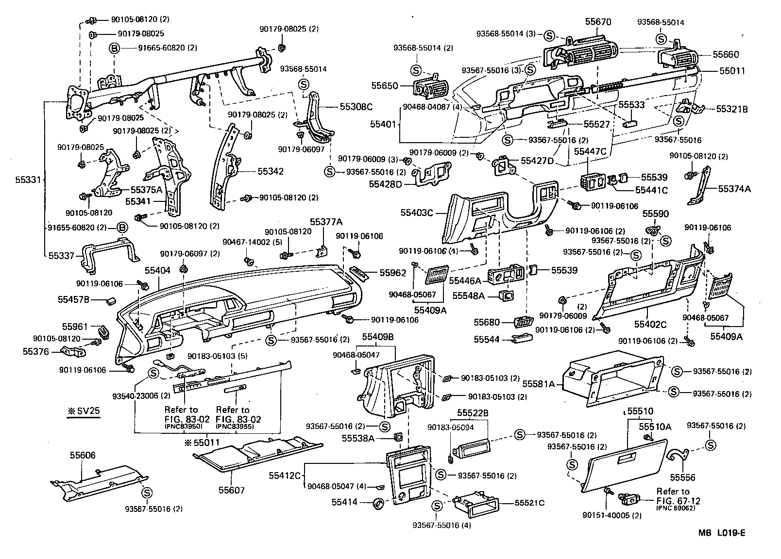 Toyota 55381-32050 BRACKET, FINISH PANEL MOUNTING