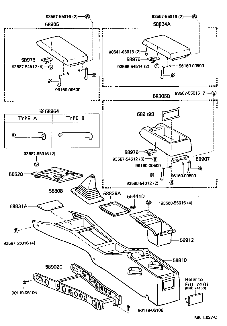 Toyota 58804-32030-03 PANEL SUB-ASSY, CONSOLE, UPPER