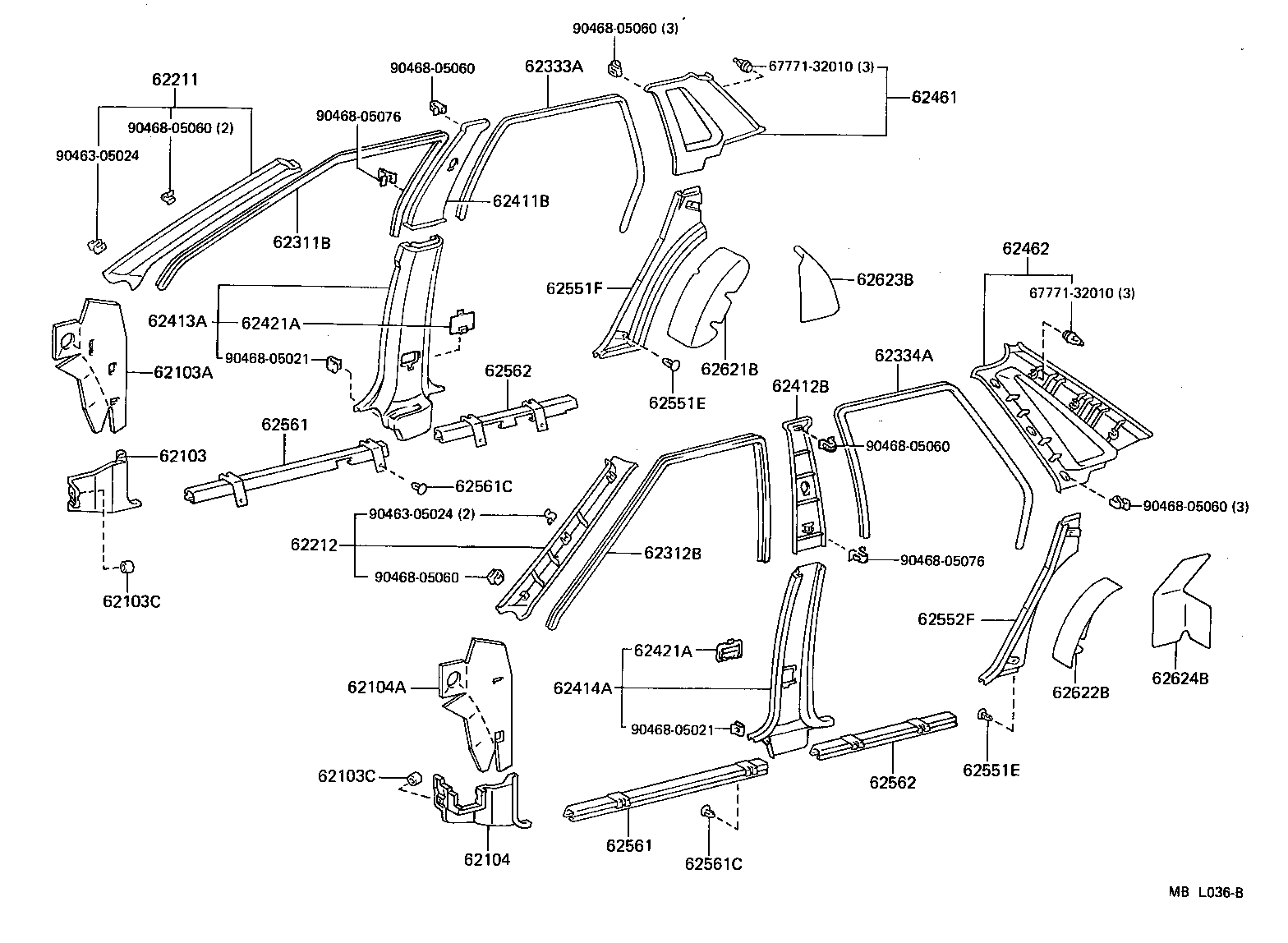 Toyota 62210-32070-02 GARNISH, FRONT PILLAR, RH