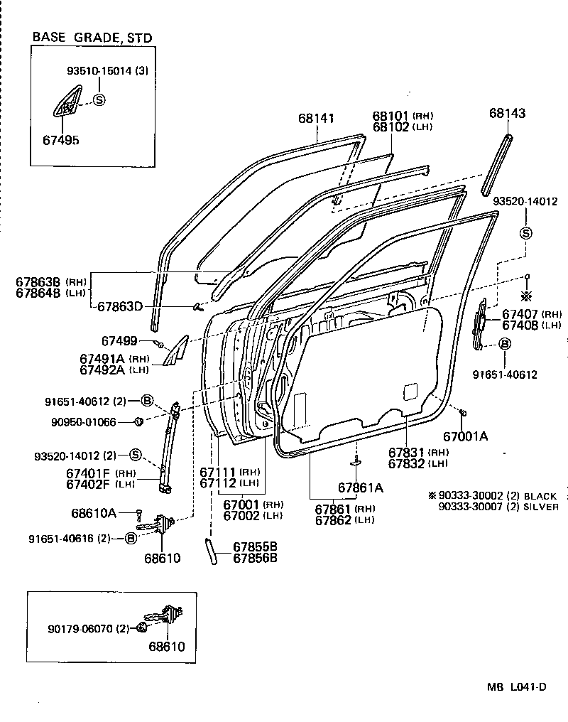 Toyota 67610-32550-03 BOARD SUB-ASSY, FRONT DOOR TRIM, RH