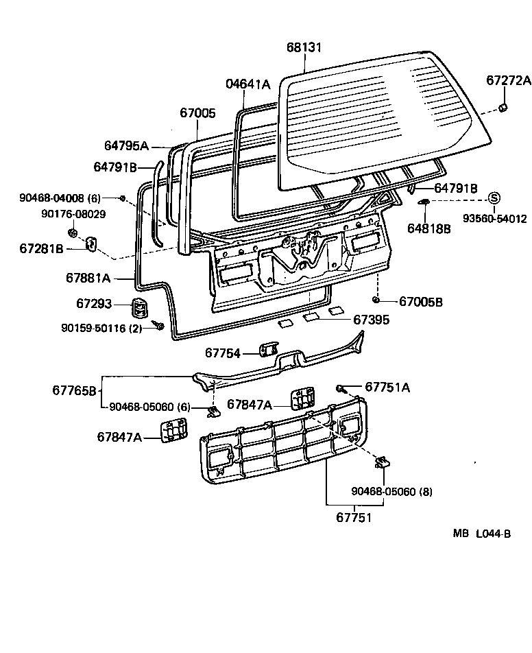 Toyota 67005-32160 PANEL SUB-ASSY, BACK DOOR