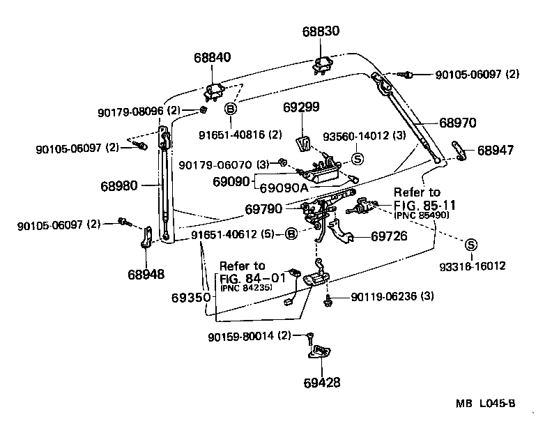 Toyota 68810-32010 HINGE ASSY, BACK DOOR, RH