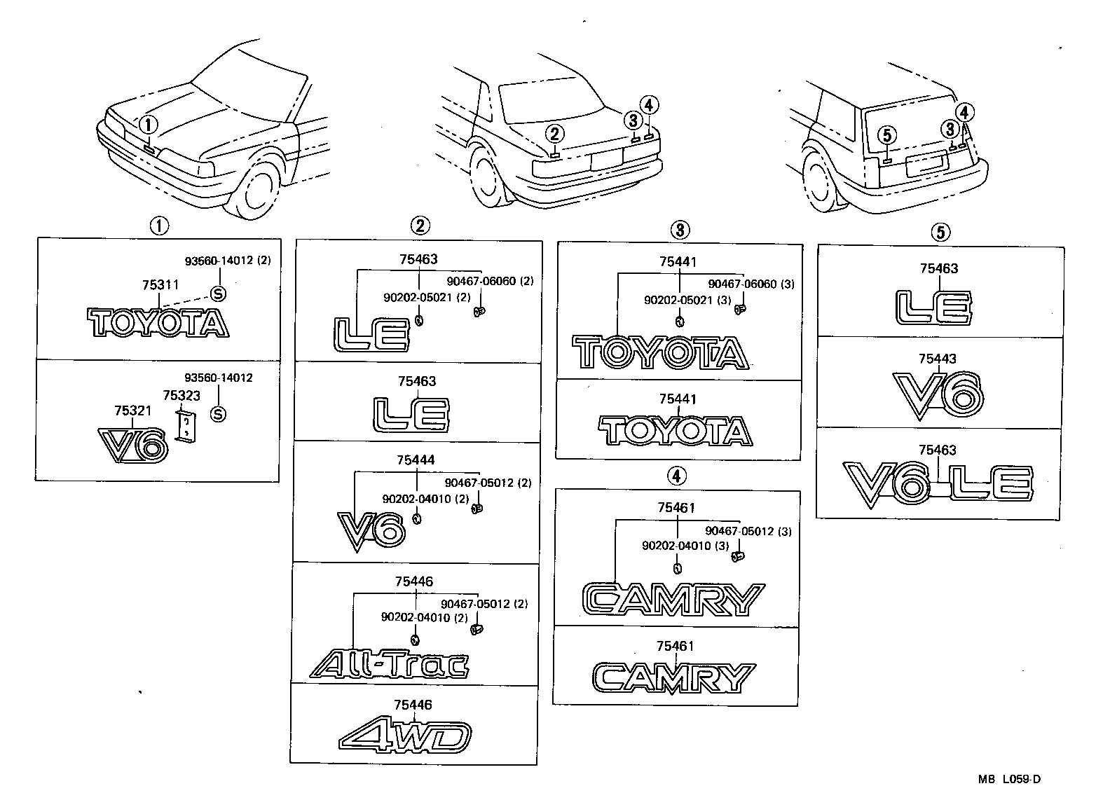 Toyota 75441-32020 PLATE, REAR NAME, NO.1