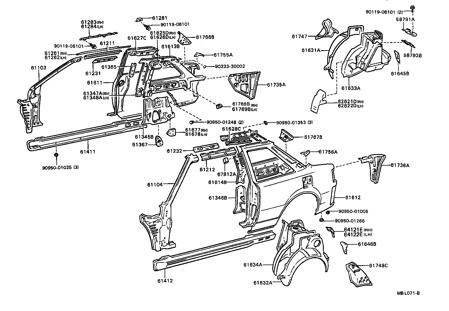 Toyota 61365-20030 REINFORCEMENT, BELT ANCHOR TO CENTER PILLAR