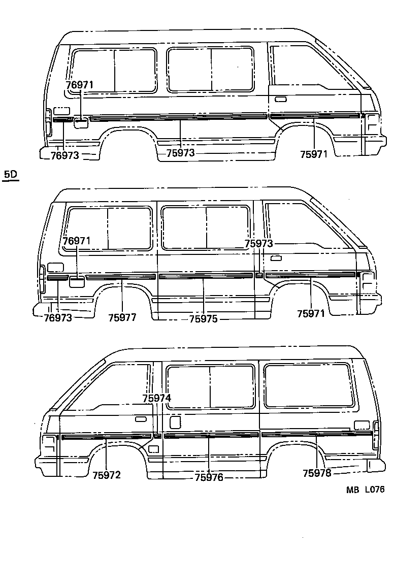 75995-95J02 STRIPE, SIDE MARK, RH NO.2 product image
