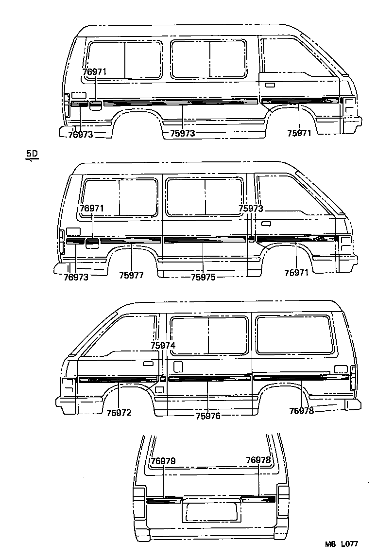 75995-95J02 STRIPE, SIDE MARK, RH NO.2 product image
