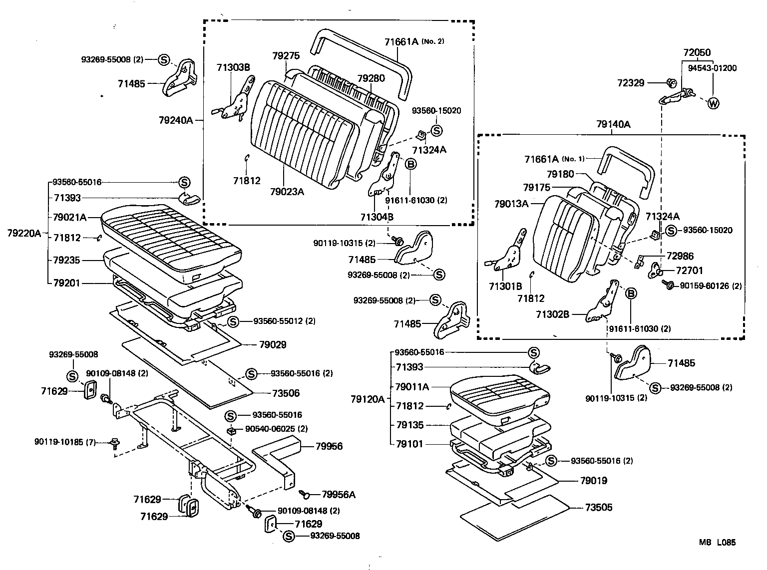 79260-95708 SPRING ASSY, NO.2 SEAT CUSHION product image