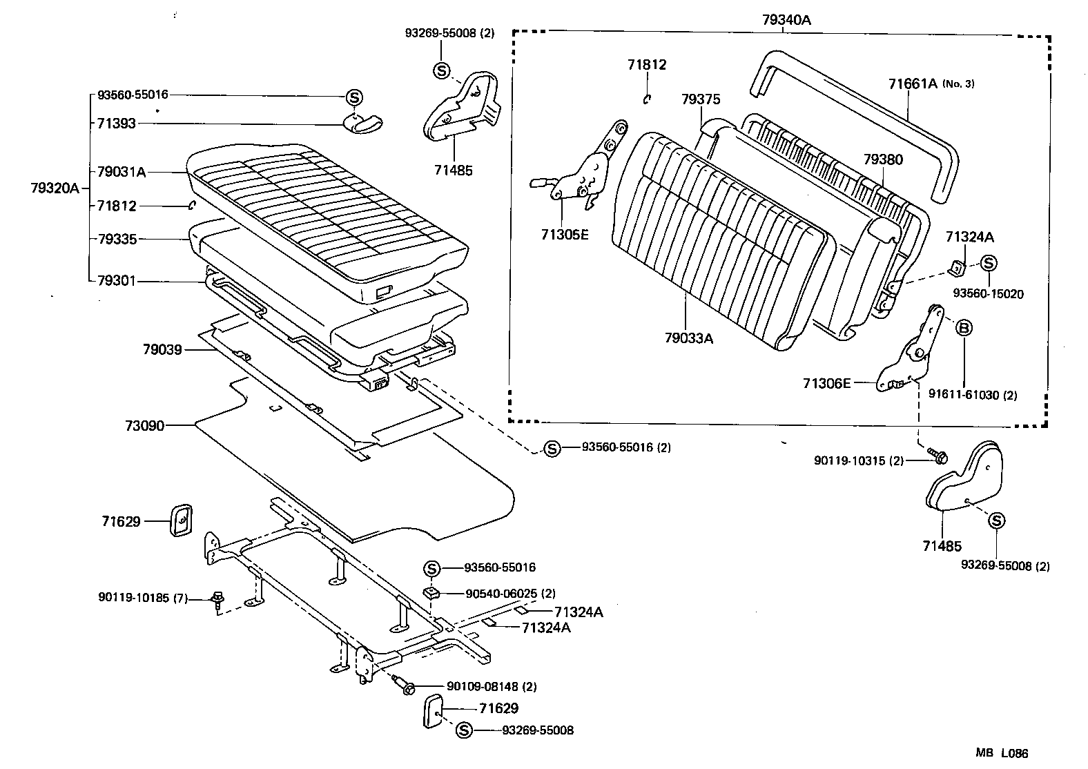 79260-95708 SPRING ASSY, NO.2 SEAT CUSHION product image