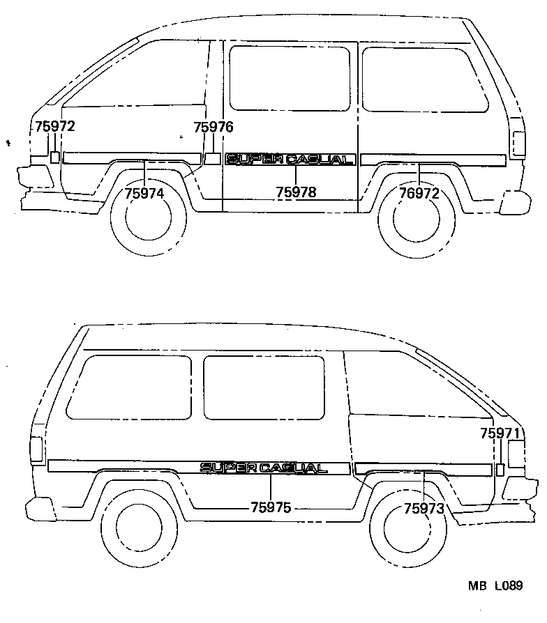 75357-95702 STRIPE, SIDE MARK, RH NO.1 product image