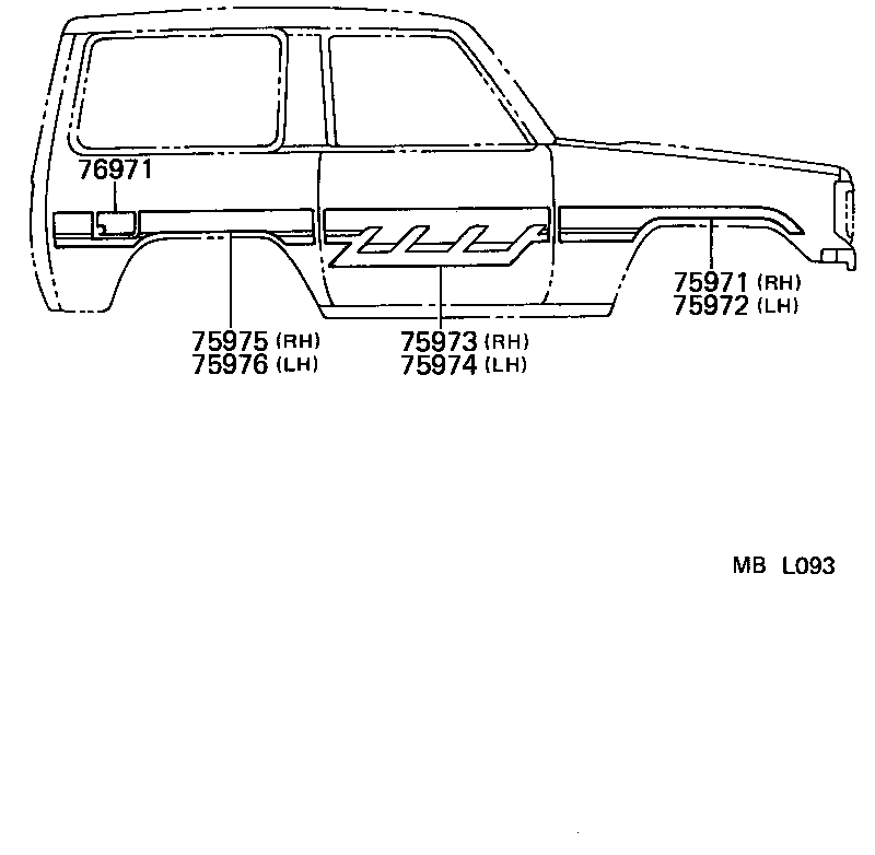 75985-90K06-06 STRIPE, SIDE, RH NO.2 product image
