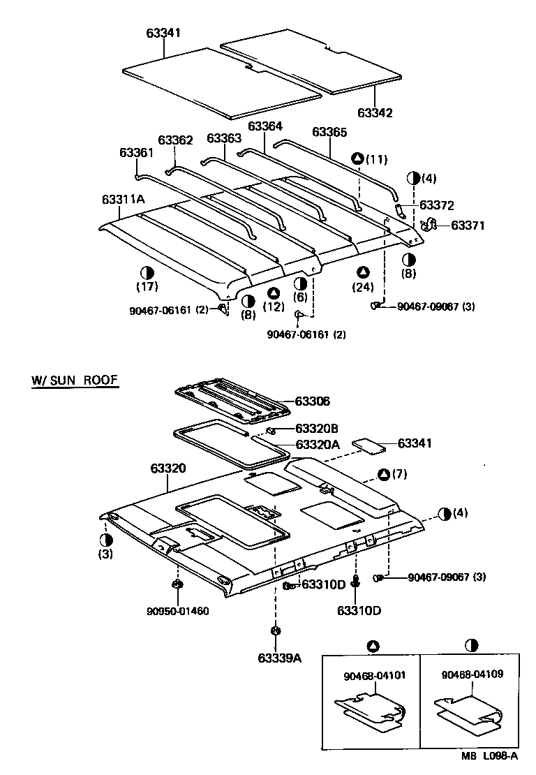 63320-90K07-08 HEADLINING ASSY, SUN ROOF OR REMOVABLE ROOF product image