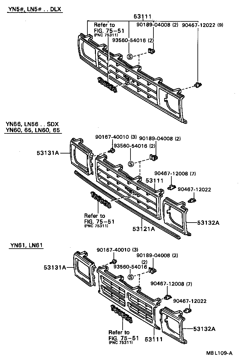 53111-89129 GRILLE, RADIATOR product image