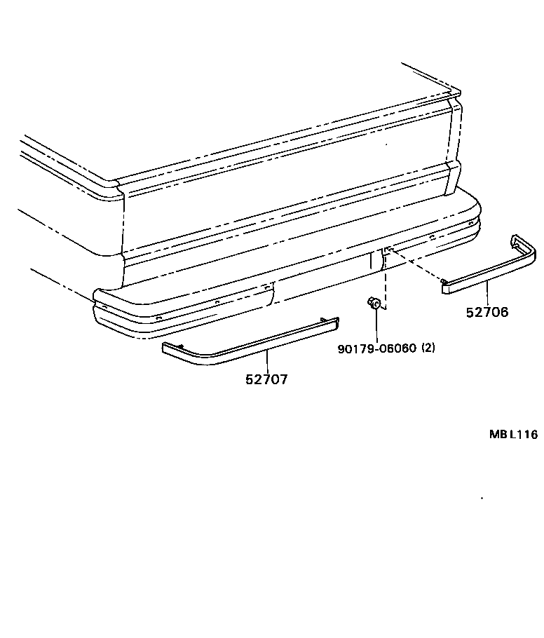 52706-89101 MOULDING SUB-ASSY, REAR BUMPER SIDE, RH product image
