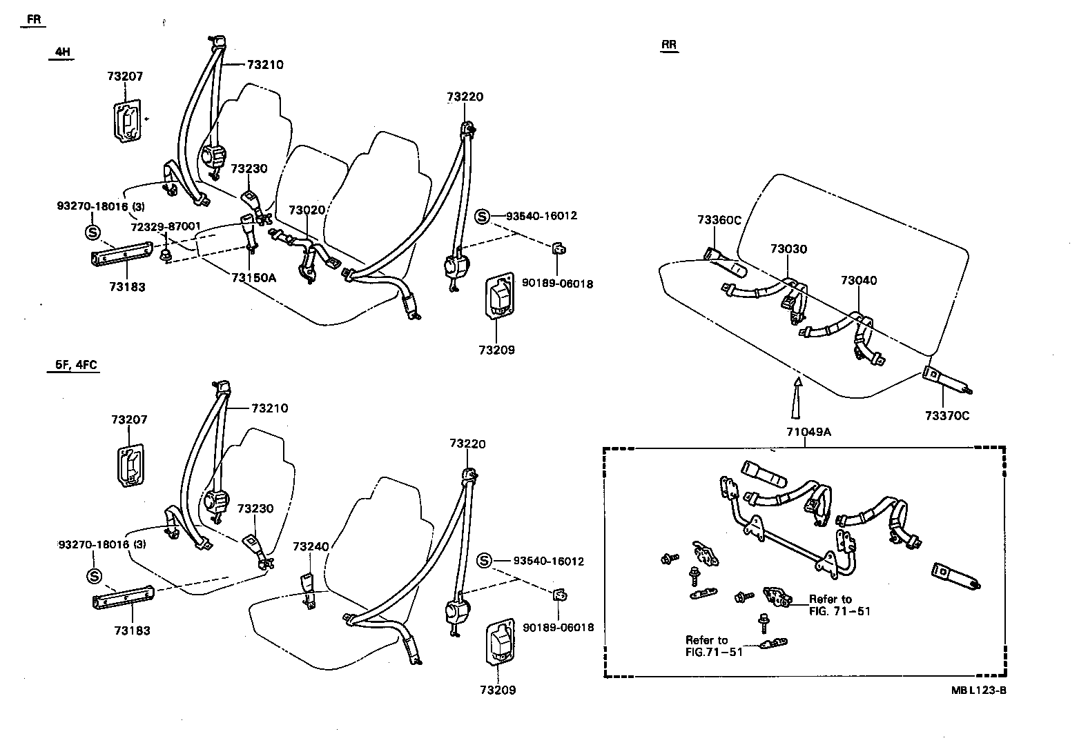 73230-87011 BELT ASSY, FRONT SEAT INNER, RH product image