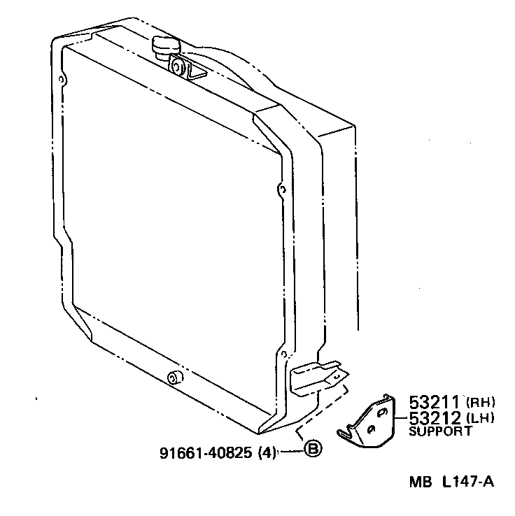 53212-95J01 SUPPORT, RADIATOR, LH product image