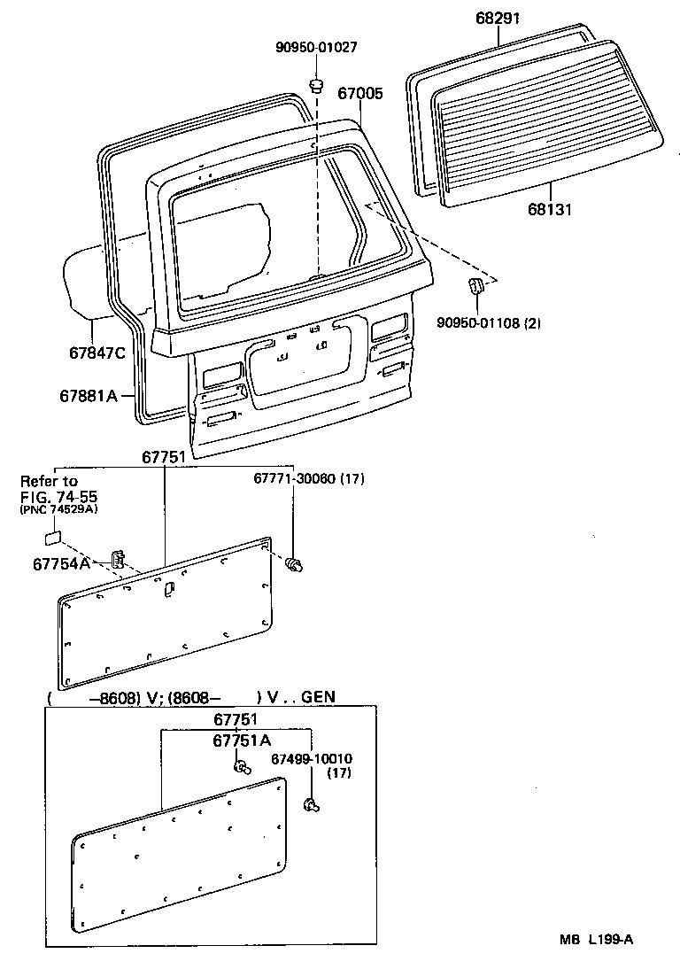 67005-95G02 PANEL SUB-ASSY, BACK DOOR product image