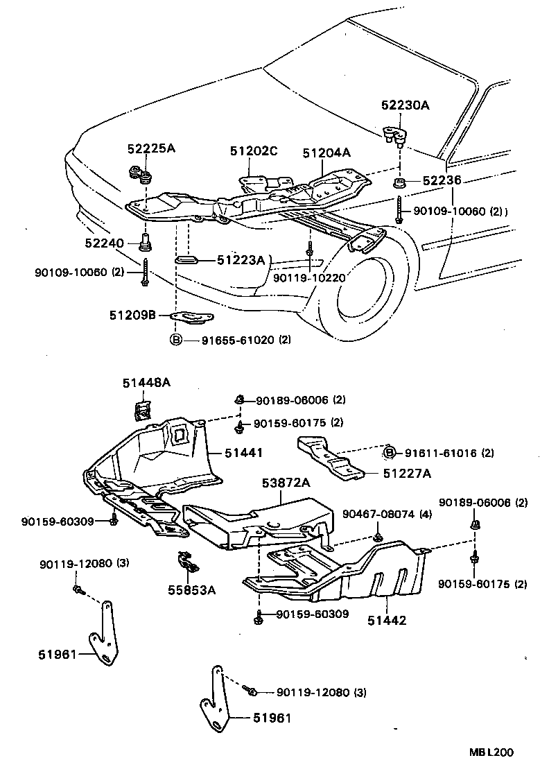 51207-20010 MEMBER SUB-ASSY, DIFFERENTIAL SUPPORT product image