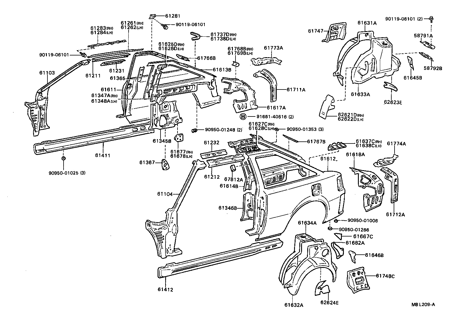61601-2B330 PANEL, QUARTER, RH product image