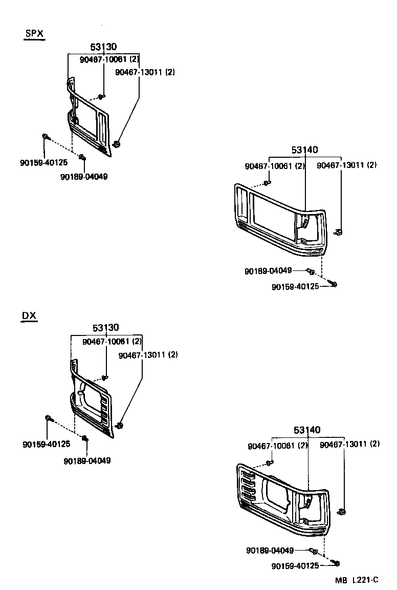 53140-95718 ORNAMENT ASSY, HEADLAMP, LH product image