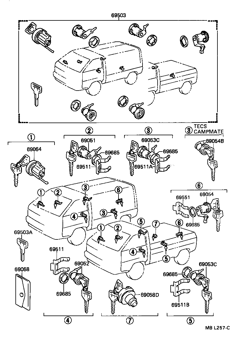 69540-27040 CYLINDER ASSY, BACK DOOR LOCK product image