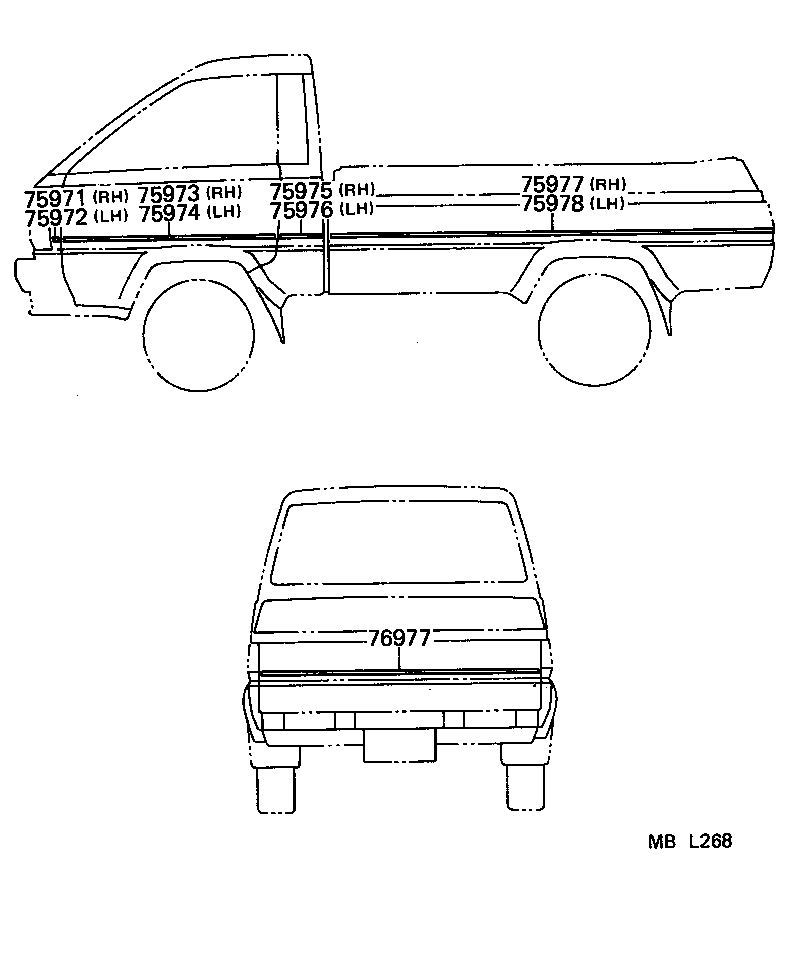 75945-95700 STRIPE, REAR BODY BACK product image