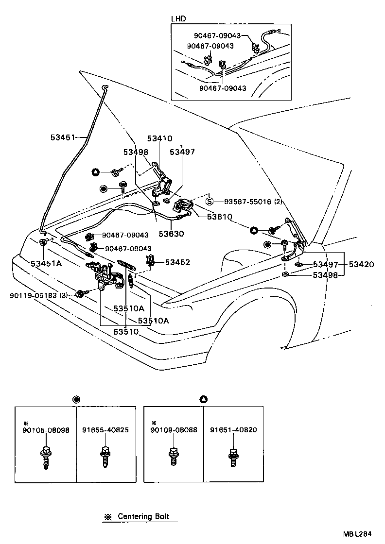 53630-32070 CABLE ASSY, HOOD LOCK CONTROL product image