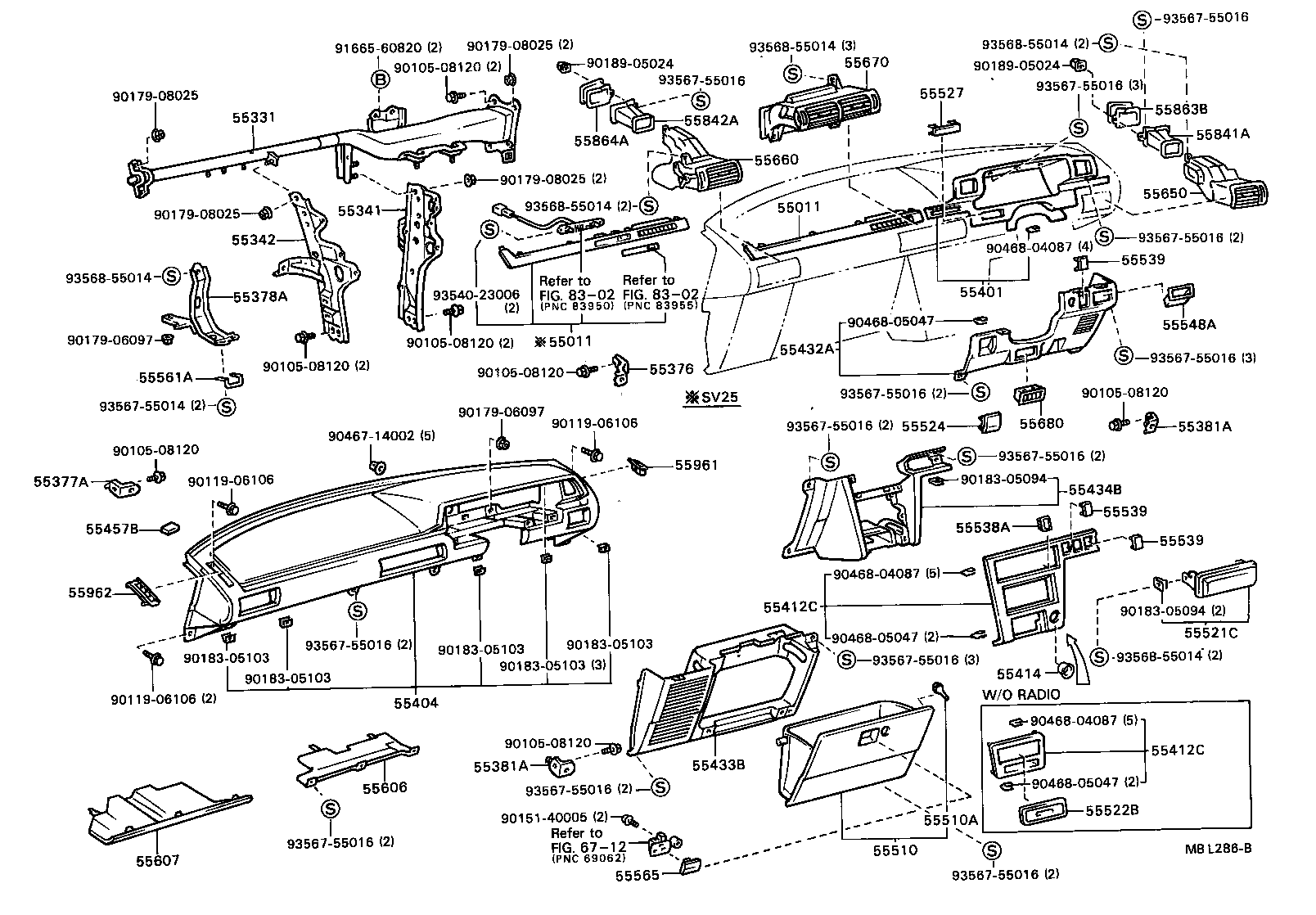 55307-32040 BRACE, INSTRUMENT PANEL, NO.2 product image