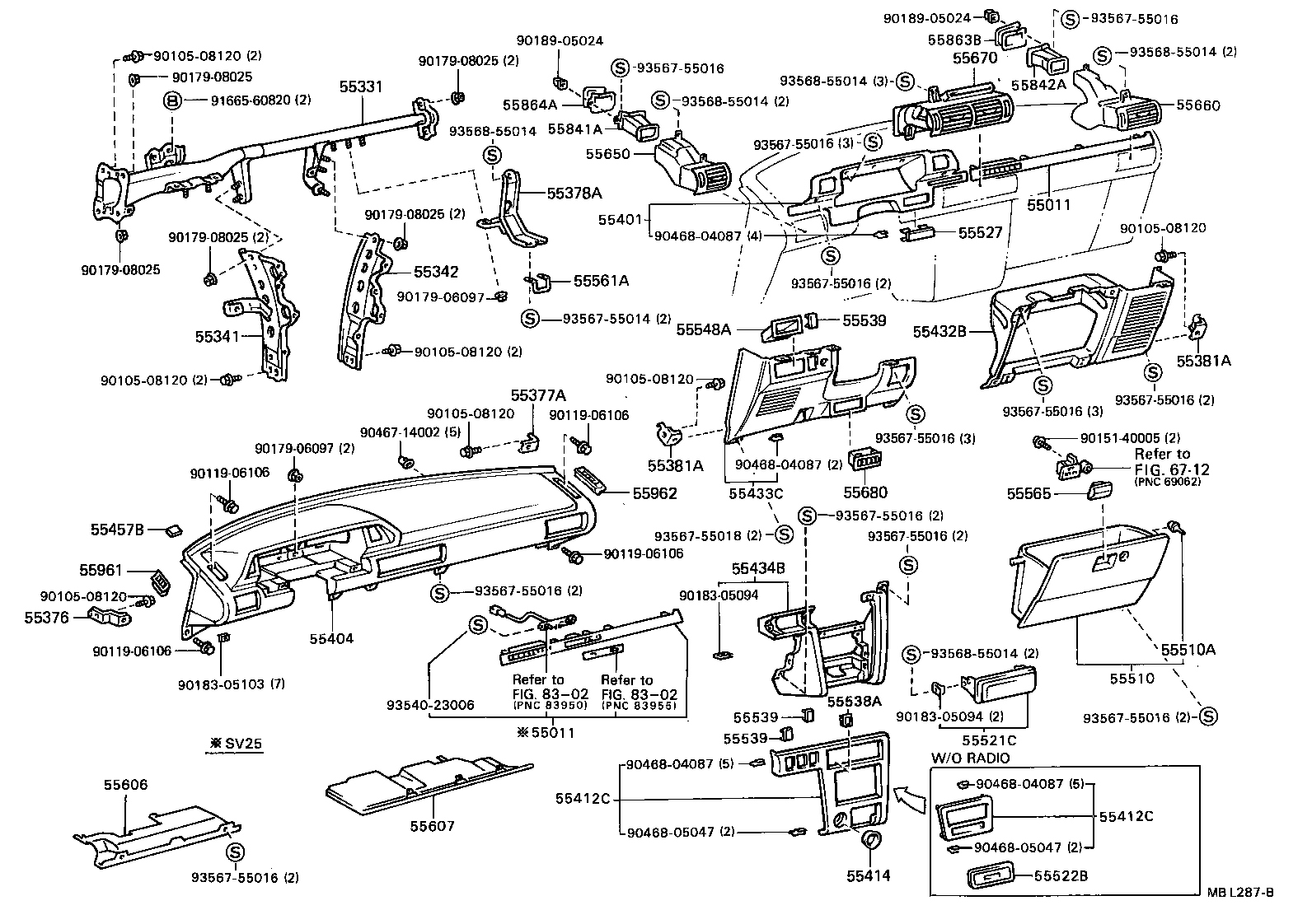 55307-32040 BRACE, INSTRUMENT PANEL, NO.2 product image
