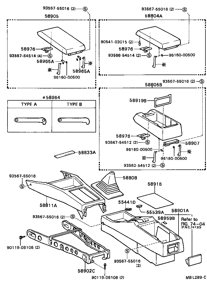 58905-32080-02 DOOR SUB-ASSY, CONSOLE COMPARTMENT product image