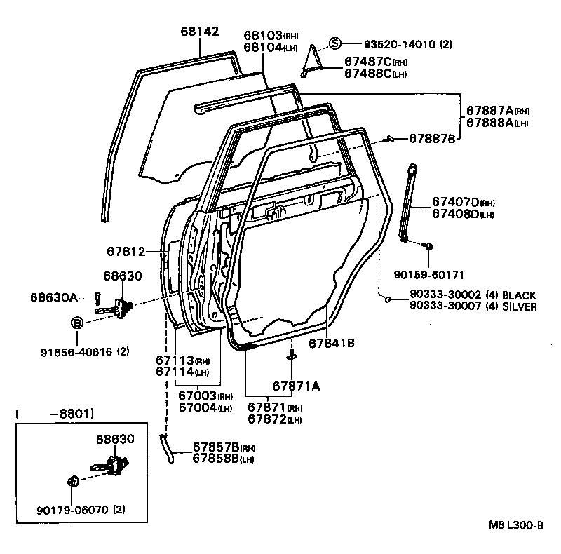 67003-32130 PANEL SUB-ASSY, REAR DOOR, RH product image