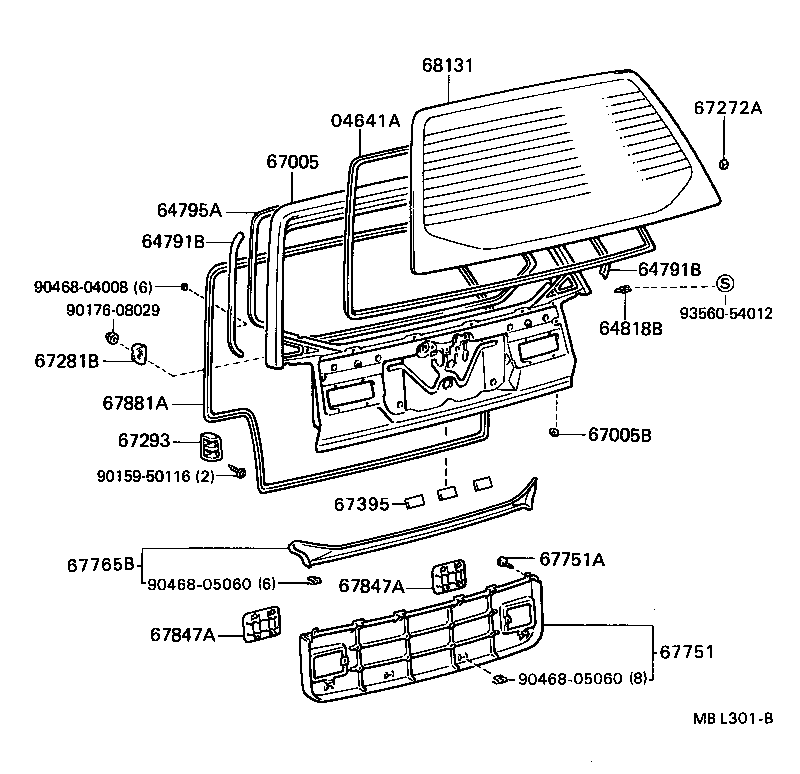 67005-32170 PANEL SUB-ASSY, BACK DOOR product image