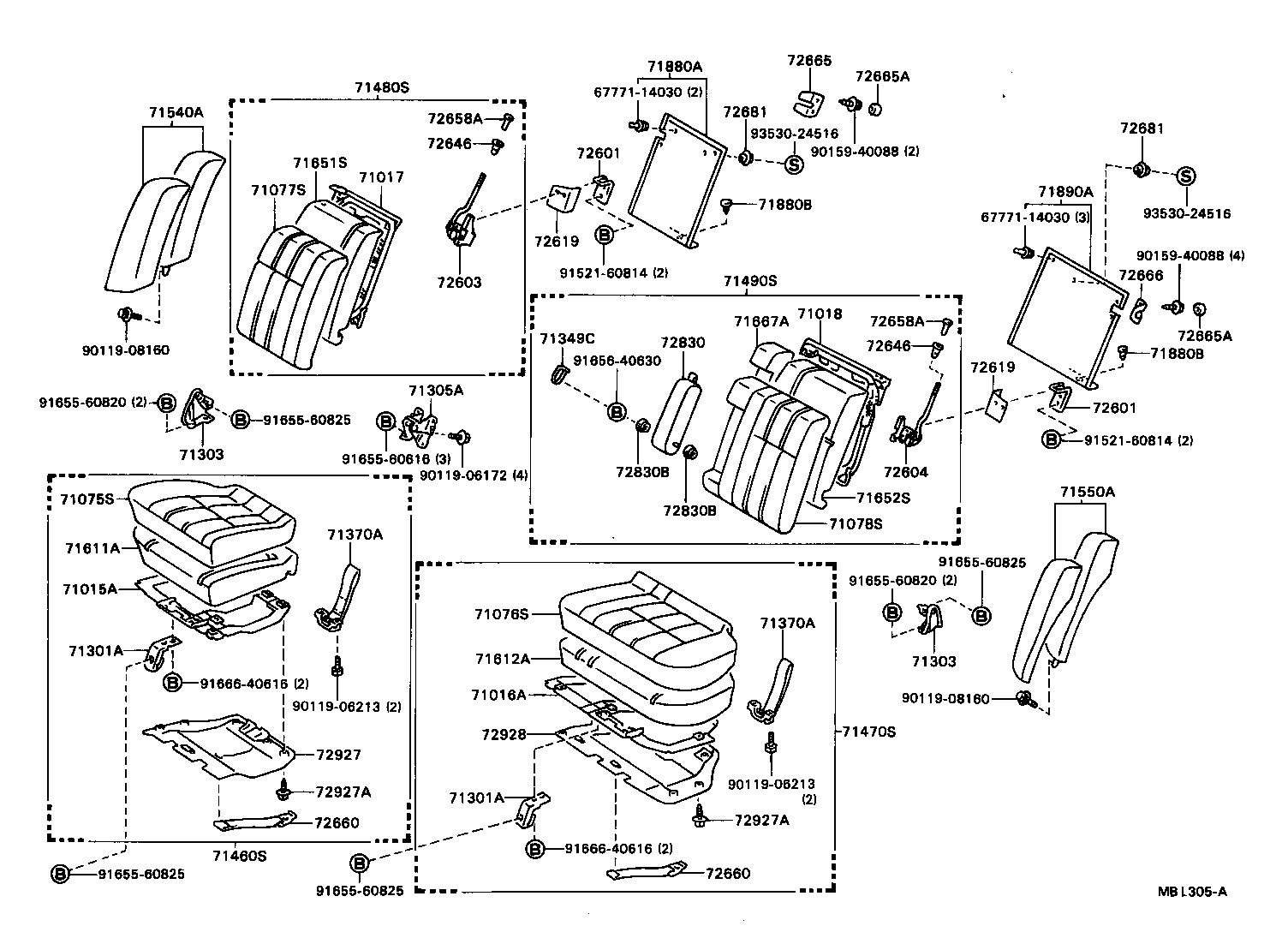 71075-32640-05 COVER, REAR SEAT CUSHION, RH (FOR SEPARATE TYPE) product image
