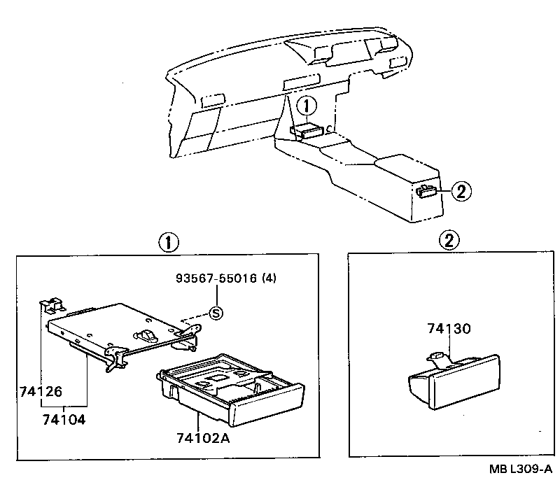 74102-32040 RECEPTACLE ASSY, FRONT ASH product image