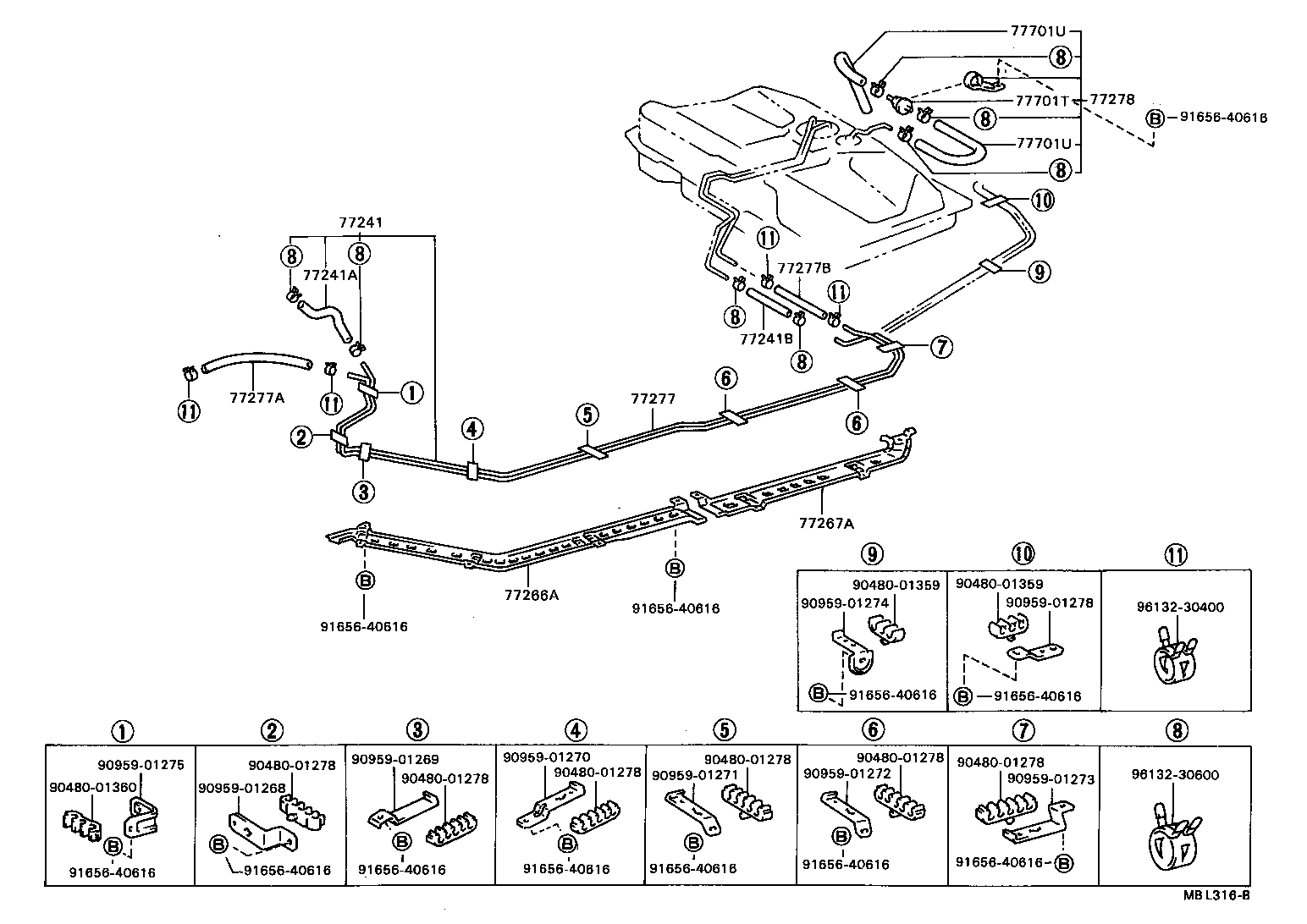 77035-32060 CABLE SUB-ASSY, FUEL LID LOCK CONTROL product image