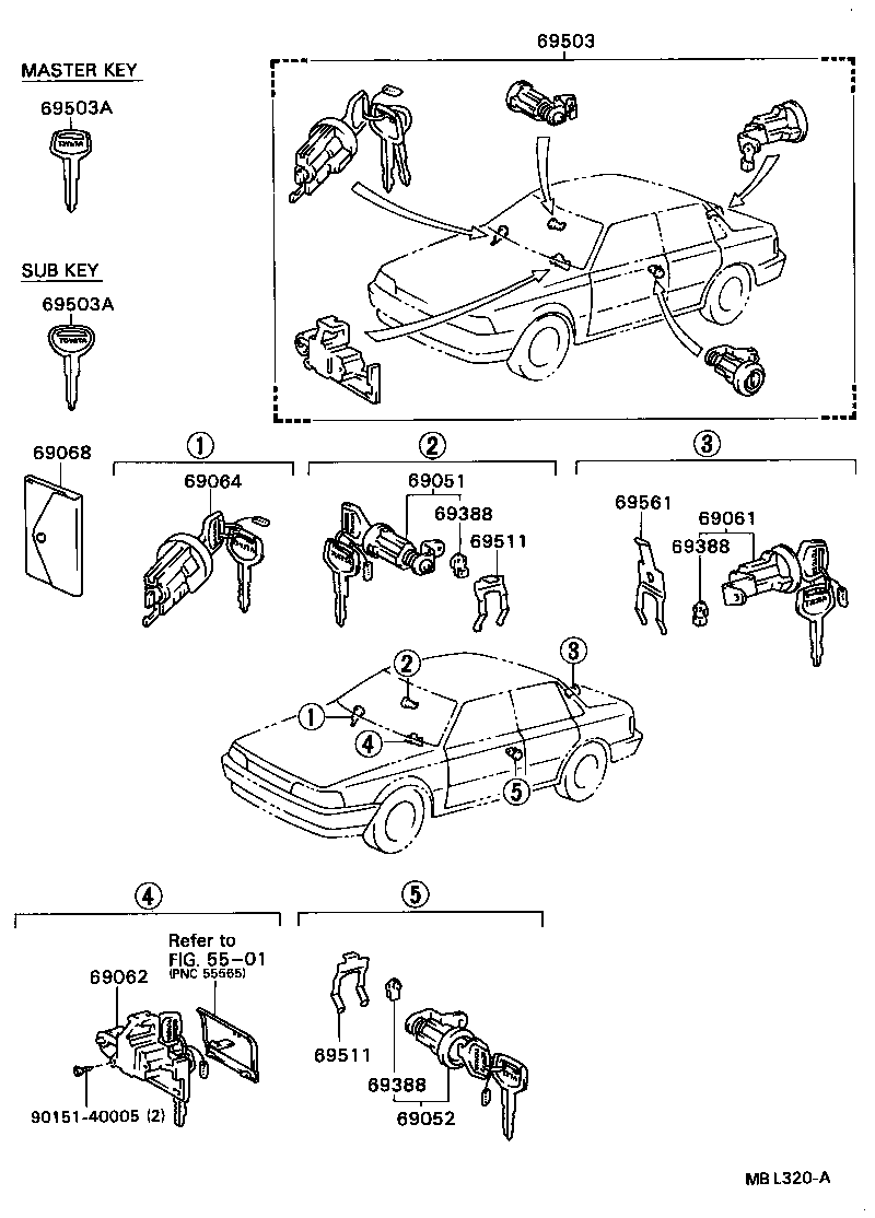 69005-32260 CYLINDER SET, LOCK product image