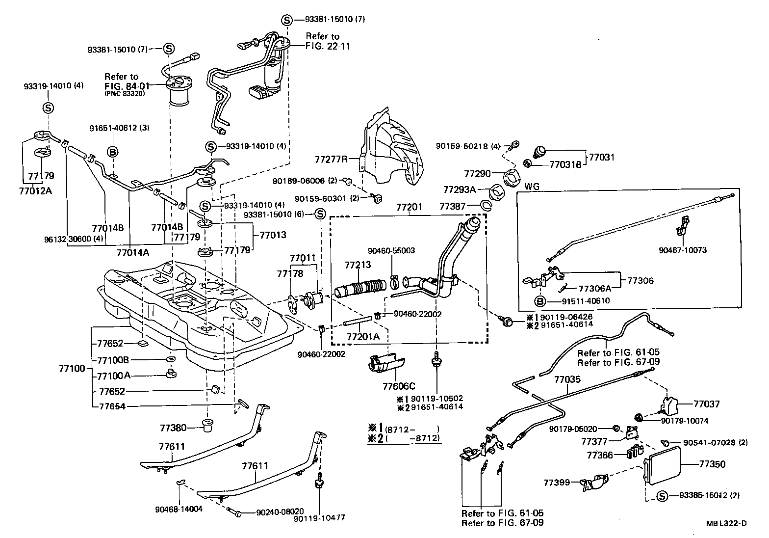 77035-32060 CABLE SUB-ASSY, FUEL LID LOCK CONTROL product image