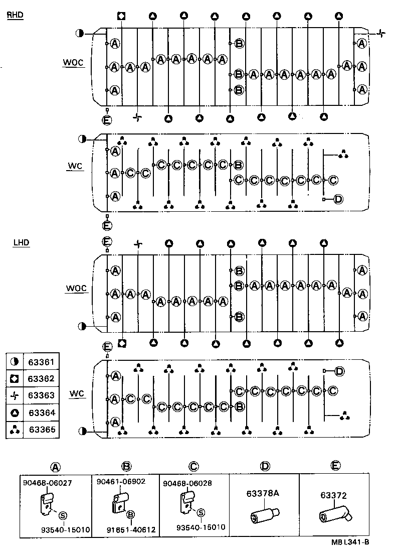 63344-90B01 PAD, ROOF SILENCER, NO.4 product image