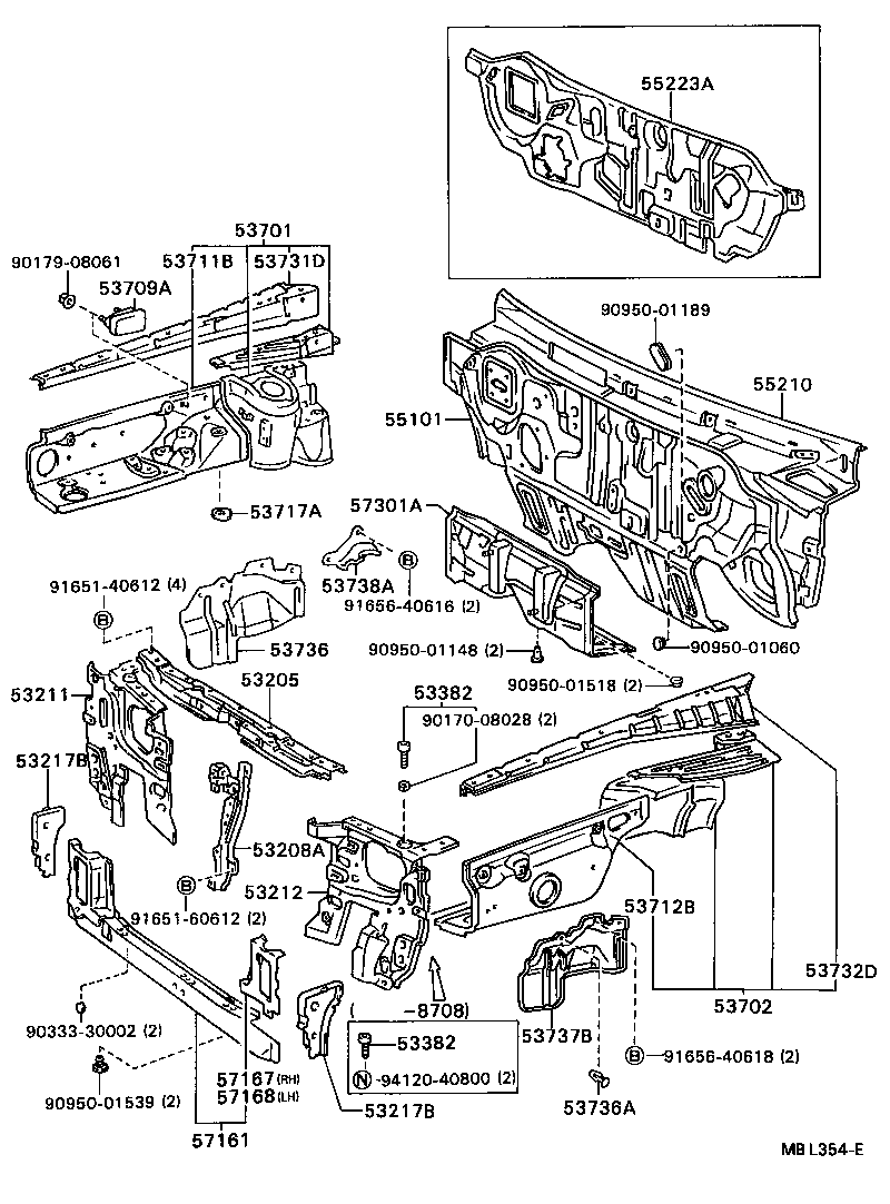 57104-32902 CROSSMEMBER, FRONT product image