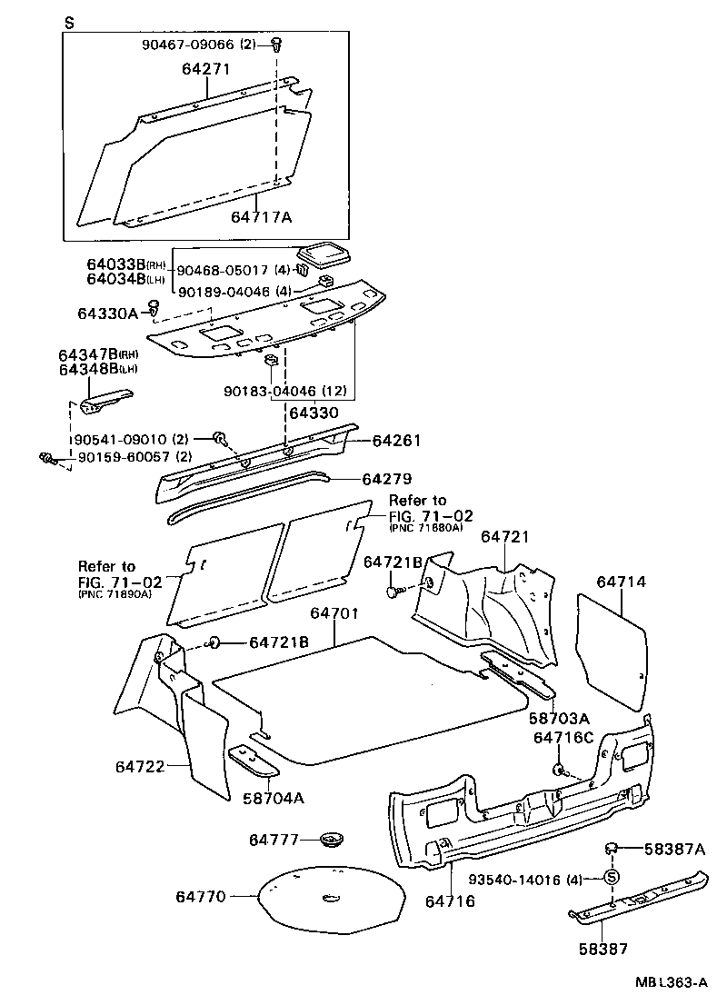 58704-32030 COVER SUB-ASSY, LUGGAGE COMPARTMENT SIDE, LH product image