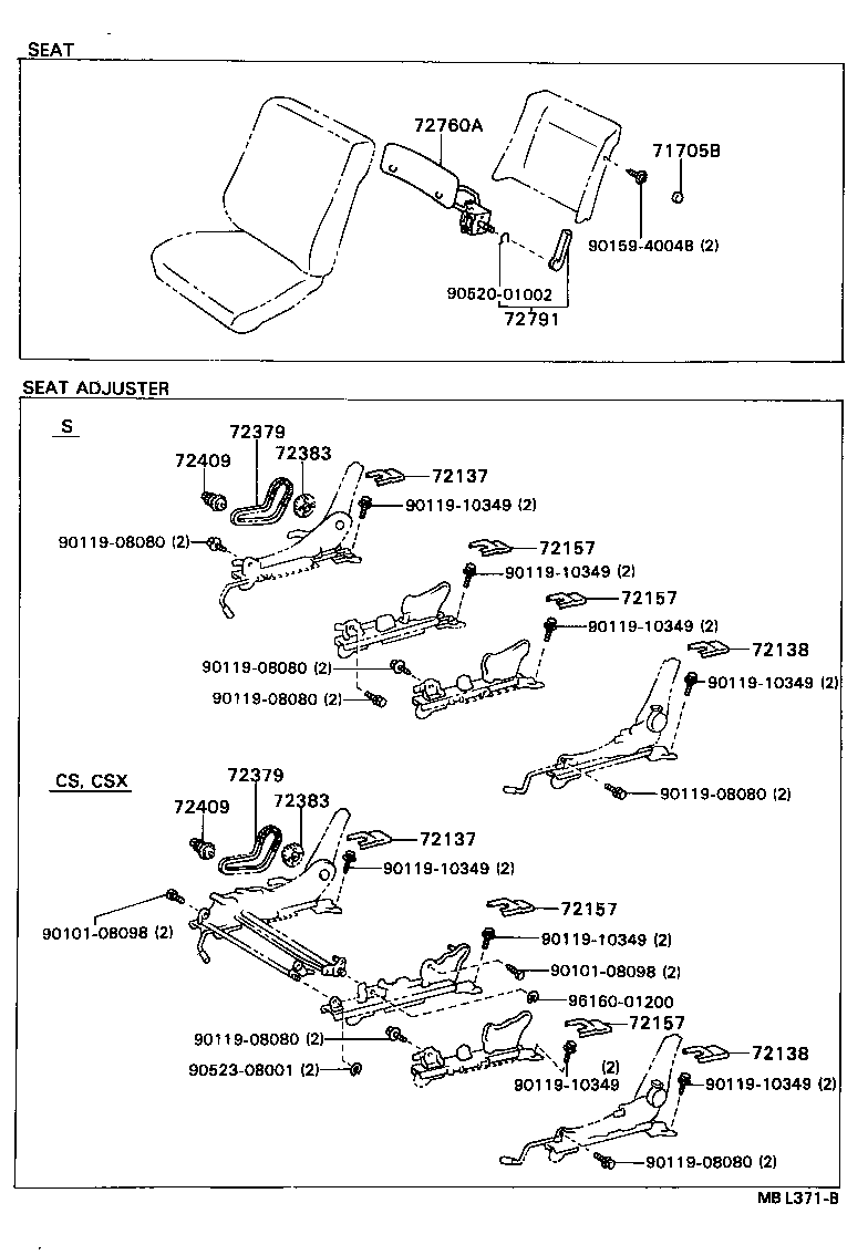 71073-32680-05 COVER, FRONT SEAT BACK, RH(FOR SEPARATE TYPE) product image