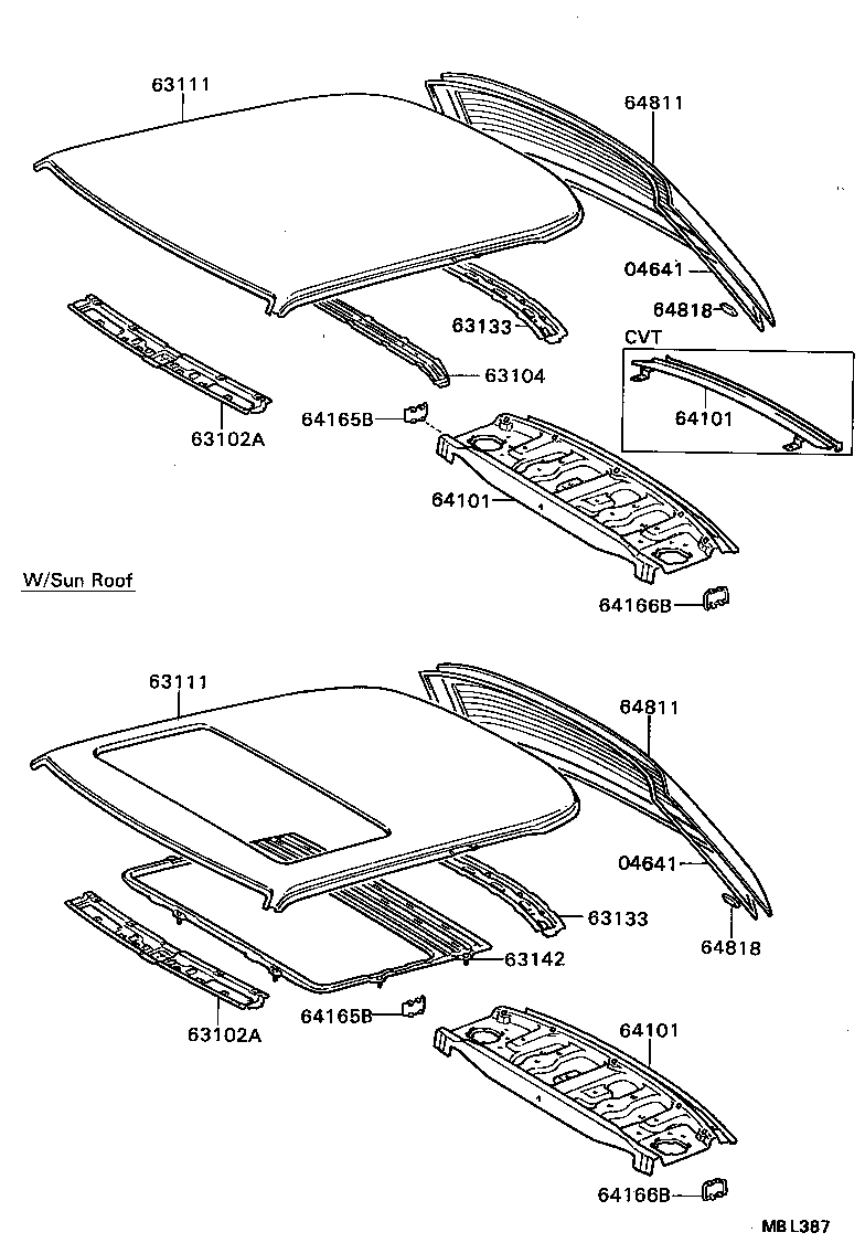 64101-20220 PANEL SUB-ASSY, UPPER BACK product image