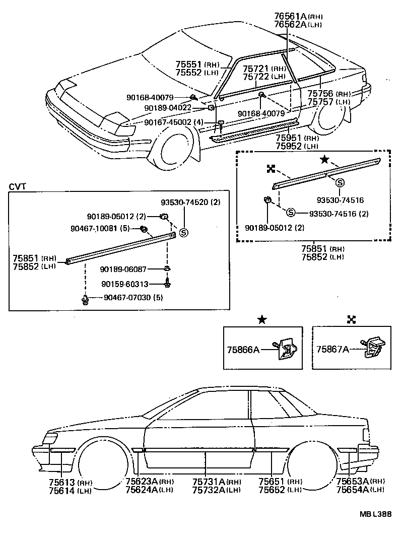 75654-20150 MOULDING, QUARTER, OUTSIDE REAR LH product image