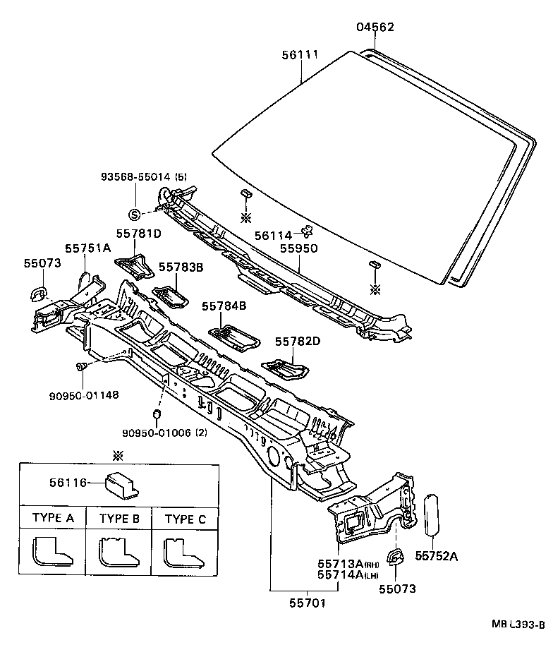 55781-32040 LOUVER, COWL TOP VENTILATOR, RH product image