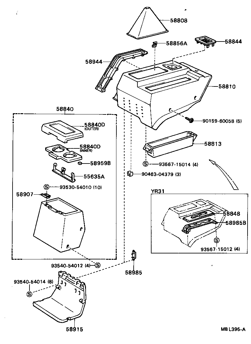 58856-28010 HOLDER, CONSOLE BOX product image