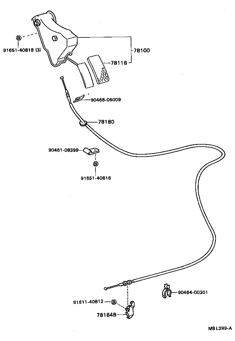 78184-87004 BRACKET, ACCELERATOR CONTROL CABLE product image