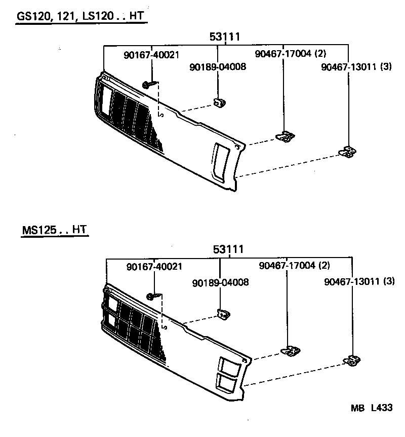 53111-30410 GRILLE, RADIATOR product image