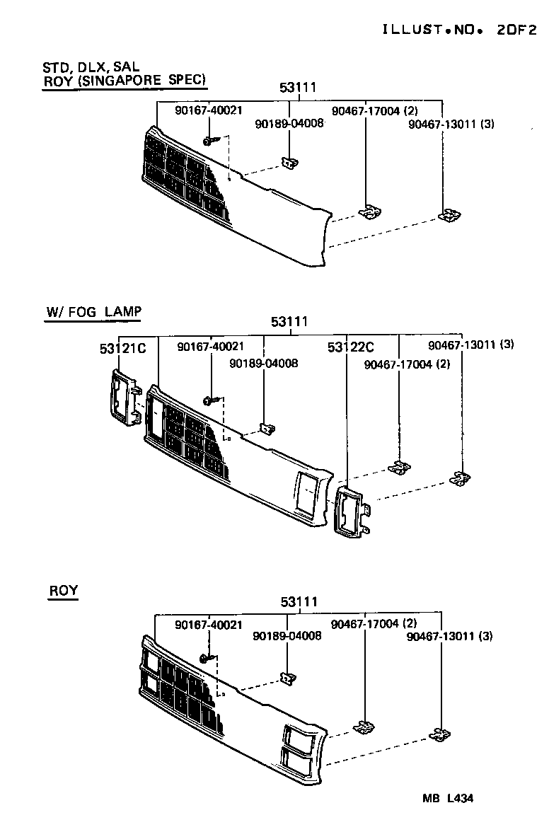 53111-30420 GRILLE, RADIATOR product image