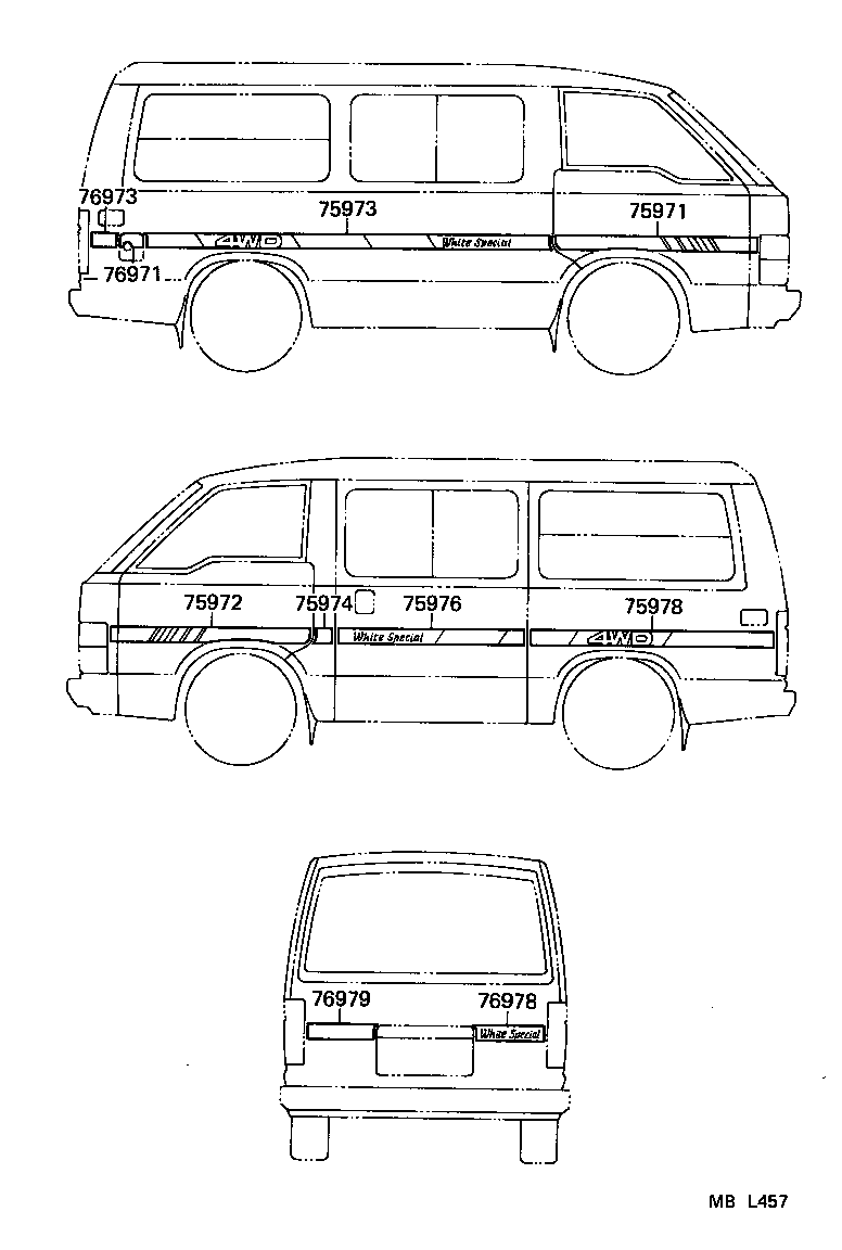 75995-95J02 STRIPE, SIDE MARK, RH NO.2 product image