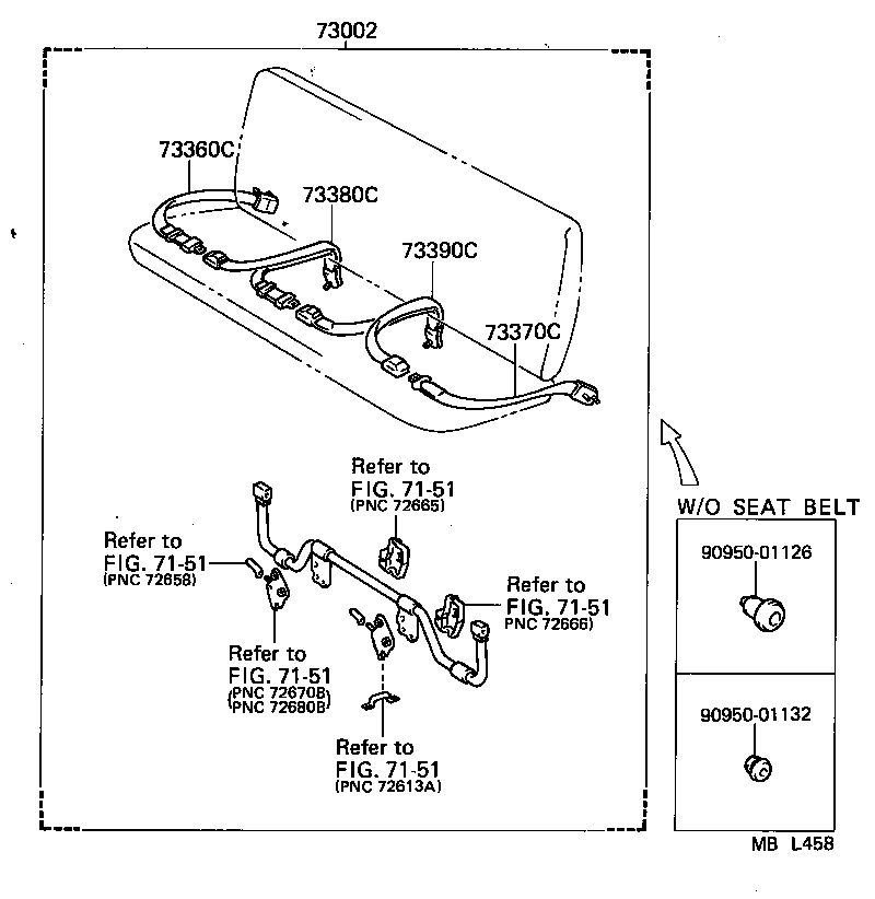 73223-95704 COVER, SEAT BELT RETRACTOR product image